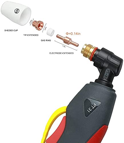 Reboot 40 Stück PT31 plasmaschneider zubehör Plasmadüsen Elektroden Keramikkappen Verbrauchsmaterialien Düsen plasmaschneider ersatzteile für CUT40 CUT50 PT31 LG40 plasma schneider zubehör - 4