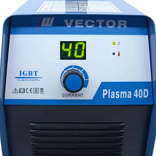 Plasmaschneider - Plasma Cutter - Plasma Schweißgerät - Cut - Trennschneider mit 40 Ampere Stromstärke und 10mm Schnittstärke | Inkl. Plasmabrenner und Plasma Düsen Set von Vector Welding - 2