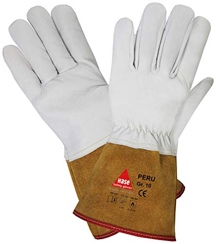 Hase Safety „Peru“ - Leichte Schweißerhandschuhe, EN388 ,EN420, EN407 - Handschuhe zum Schweißen, Größe: M