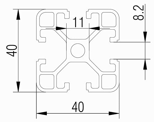 6 StückAlu-Profil Bauprofil Nut 8 1 Stück 40x40 Zuschnitt 1400 mm - 4