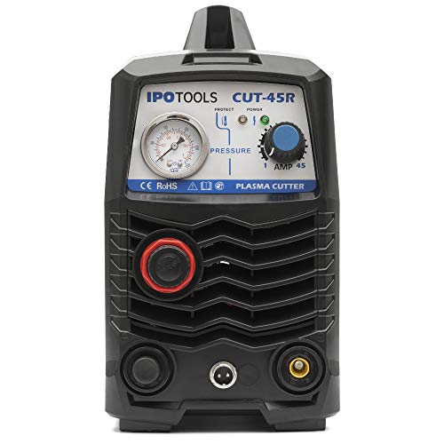 IPOTOOLS Plasmaschneider CUT-45R – Plasmaschneidgerät 45A bis 12 mm Schneidleistung Inverter Schweißgerät Plasma Cutter mit IGBT/HF Zündung/Blau / 230V - 3