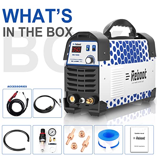 Reboot Plasmaschneider 50A IGBT-Inverter 230V Clean Cut Maschine CUT50 Kontaktschneiden RBC5000 bis zu 20 mm Neue Upgrades Blau-Weiß - 2