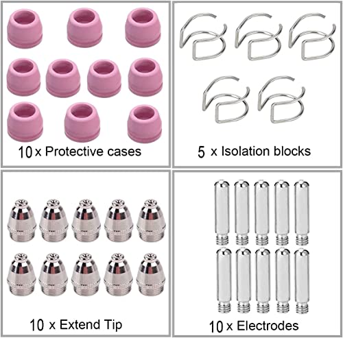 Reboot 35 Stück plasma schneider zubehör AG60 SG55 Plasmadüsen Keramikkappen plasma zubehör Verbrauchsmaterialien Düsen plasmaschneider ersatzteile für SG-55 WSD-60P CUT pilot Plasmaschneider Brenner - 4