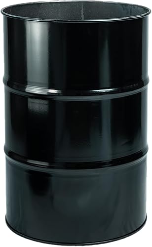 Generisch Ölfass Tonne Fass Metallfass Blechfass 200l Schwarz Lackiert Ø 59cm, 817-001