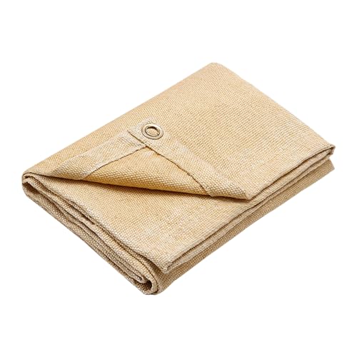 Schweißdecke, 120x180 cm Glasfaser Schweißschutzdecke mit Ösen, hitzebeständige Funkenschutzdecke von 550°C bis 1000°C