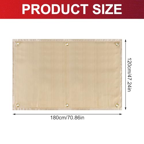 Schweißdecke, 120x180 cm Glasfaser Schweißschutzdecke Als Feuerfeste Matte mit Ösen, Feuerdecke Feuerlöschdecke, Hitzebeständige Bis 550°C-1000°C, Löschdecke für Industrie, Camping, Grill - 2