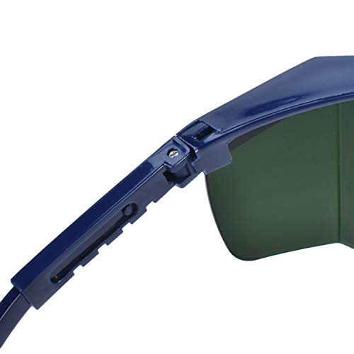 Mufly Schweißerbrille Schweißer Sicherheitsbrillen,klappbar,Anti-Flog,Anti-Shock,Blendschutz,Schutzgläser für Schweißer mit transparenter und schwarzer Brille(IR5.0) - 5