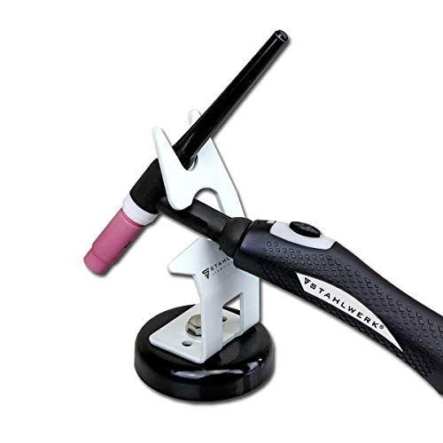 STAHLWERK Schweißbrenner-Halterung mit magnetischem Standfuß, universeler Brennerhalter für WIG und PLASMA, weiß - 4