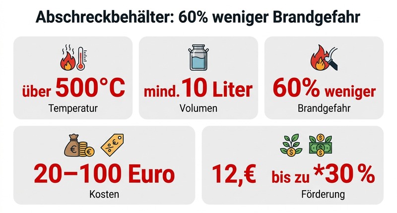 Abschreckbehälter: 60% weniger Brandgefahr