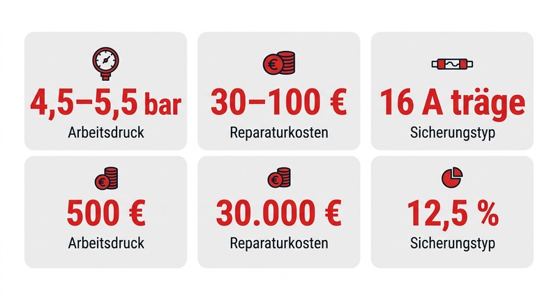 Druckluft: 4,5–5,5 bar nötig