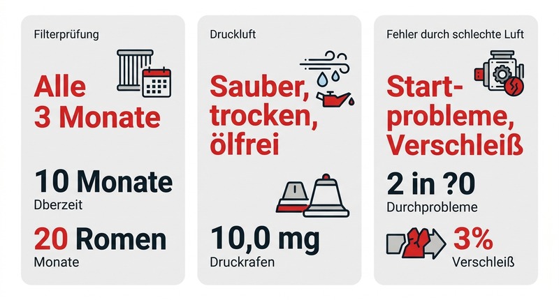 Wartung: Filter alle 3 Monate prüfen